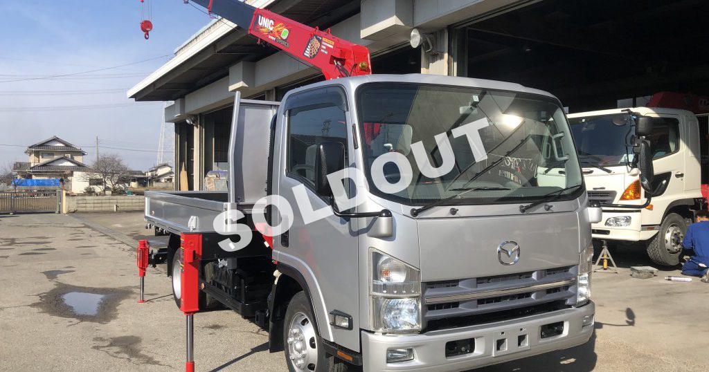 中古小型クレーンNo102 ユニック5段ラジコン・フックイン・リアジャッキ H20マツダ