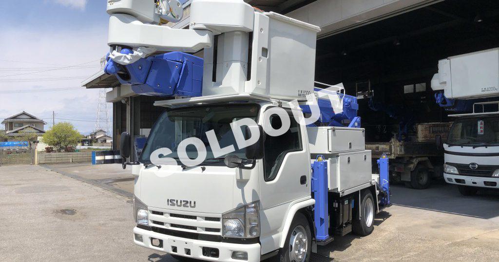 高所作業車中古No258 いすゞエルフ アイチコーポレーションSN15B電工仕様高所作業車