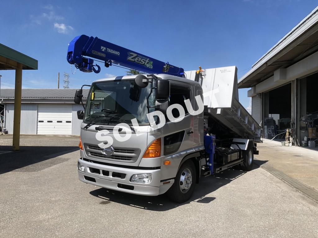 クレーン付アームロールno30 ダンプ形状タダノ3段クレーン付コンテナ専用車 H24日野レンジャー クレーン付アームロールno30 ダンプ形状タダノ3段クレーン付コンテナ専用車 H24日野レンジャー