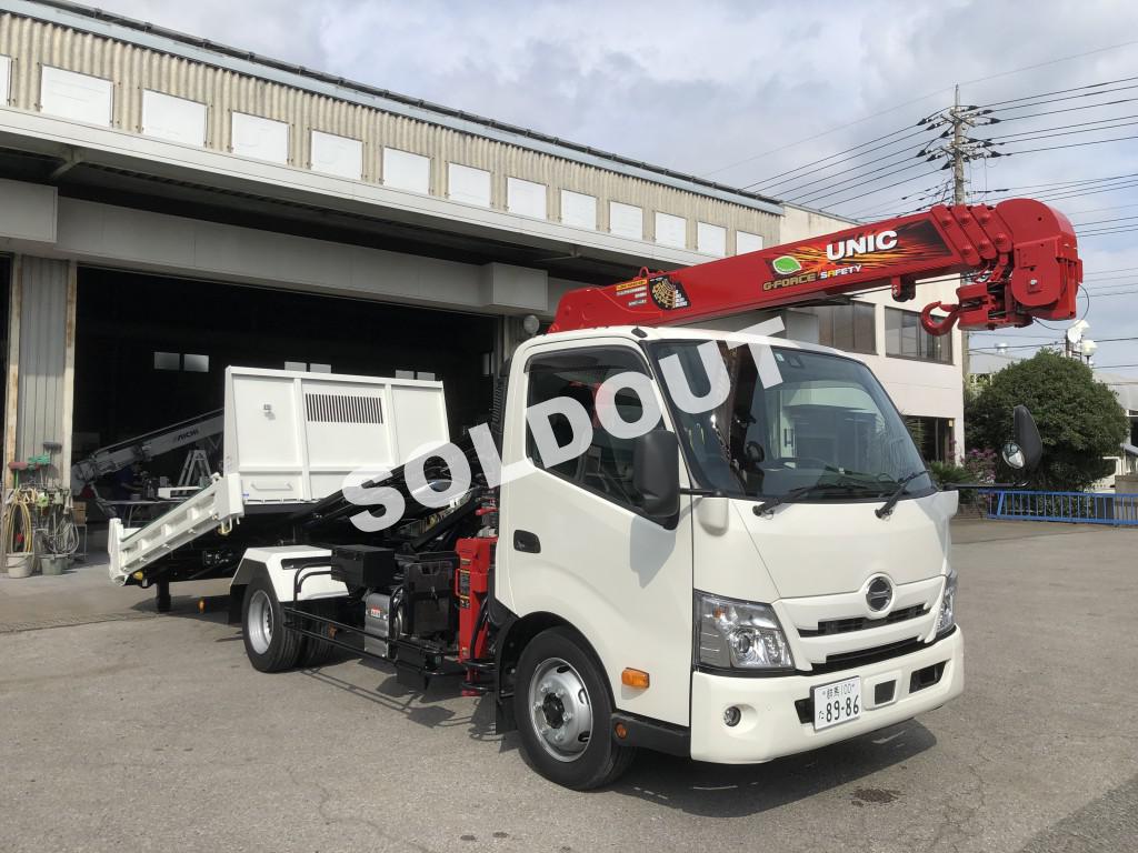 クレーン付ローダーダンプNo46 ユニック4段付新明和ワイドローダーダンプ 新車新品架装!