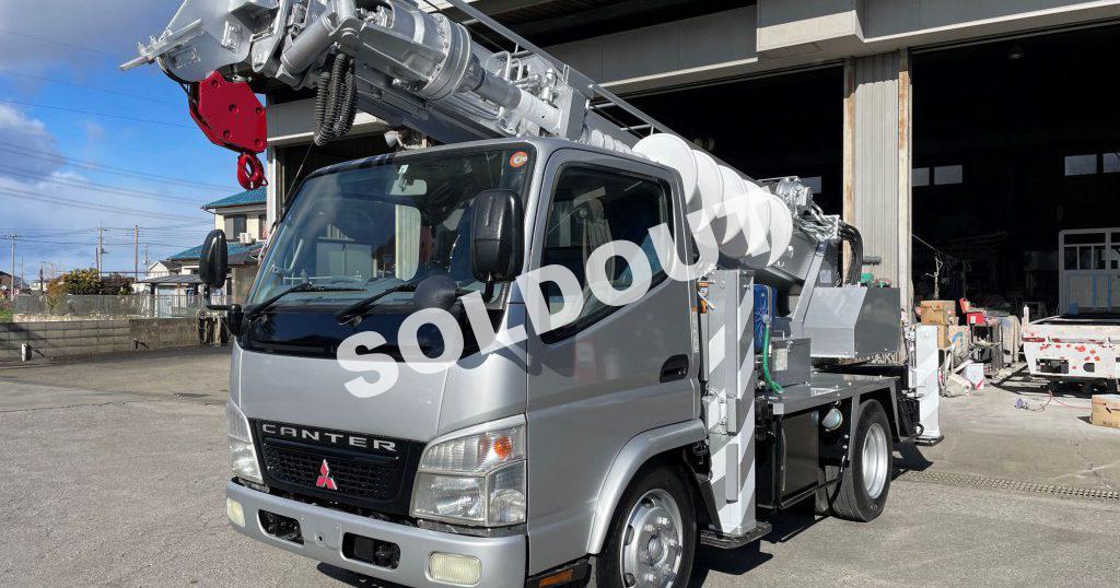 穴掘建柱車中古No291 アイチコーポレーションD50A穴掘建柱車 H18三菱キャンター