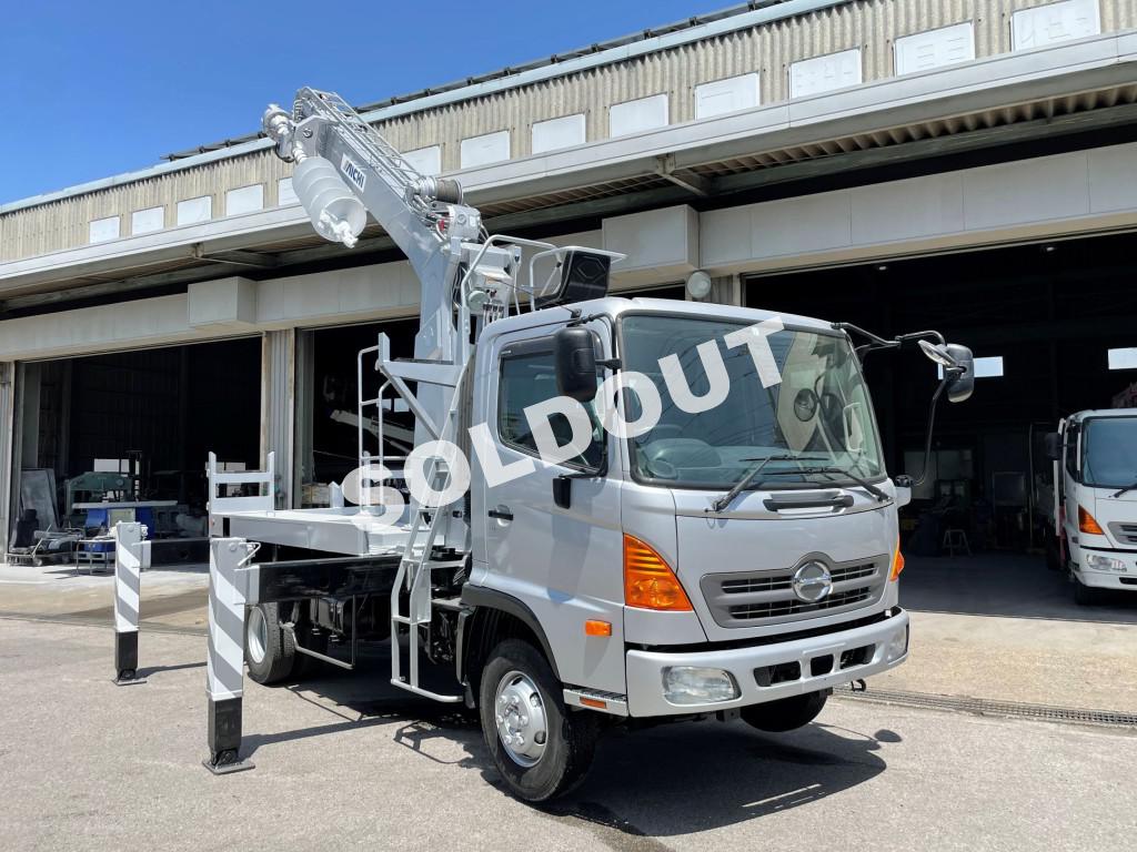 穴掘建柱車 中古 No300 アイチコーポ―ションD70A穴掘建柱車 H24日野レンジャー