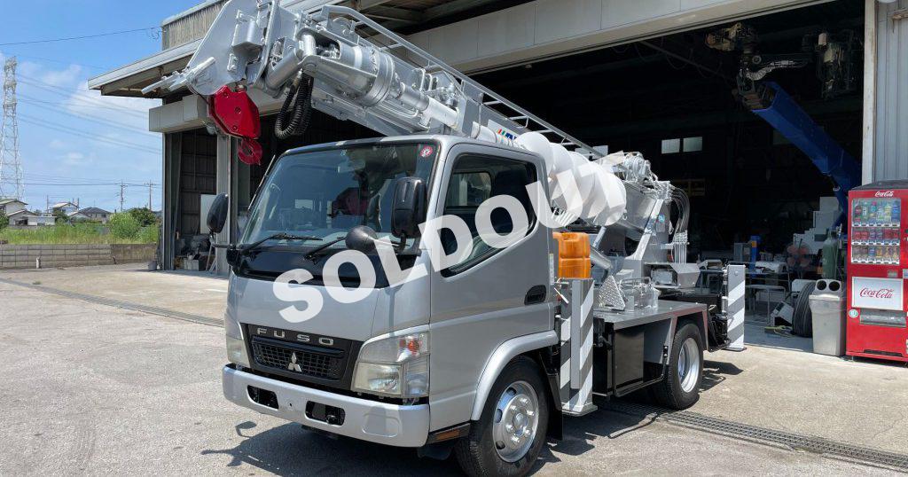 穴掘建柱車中古No305 アイチコーポレーションD50A穴掘建柱車 平成20年三菱キャンター