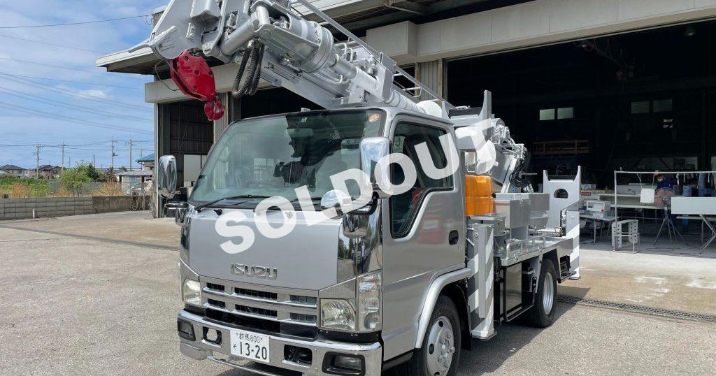 穴掘建柱車 中古No308 アイチコーポレーションD50A穴掘建柱車 H19いすゞエルフ 走行少!