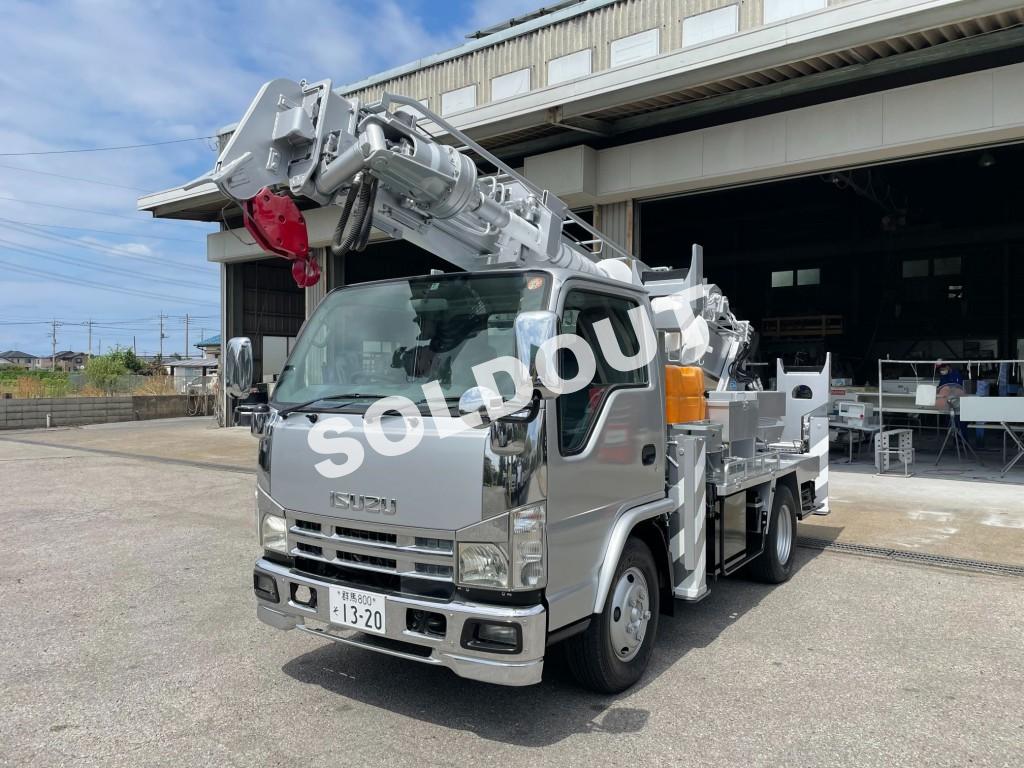 穴掘建柱車 中古No308 アイチコーポレーションD50A穴掘建柱車 H19いすゞエルフ