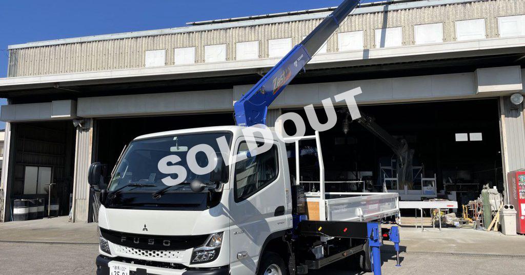 6段クレーンNo111 タダノ6段クレーン未使用品 令和4年 新古車三菱キャンター6段クレーン付!