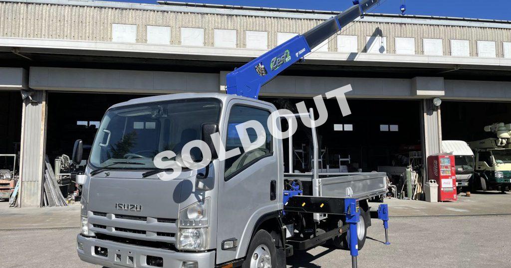 ユニック6段クレーン中古No112 H23いすゞエルフ ワイドロング 高積載3.2t車 低走行!6段クレーンML規制なし!