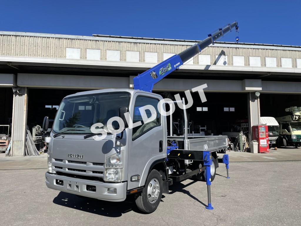 ダノ6段クレーン中古No112 H23いすゞエルフ ワイドロング 高積載3.2t車 低走行!ユニック6段クレーンML規制なし!