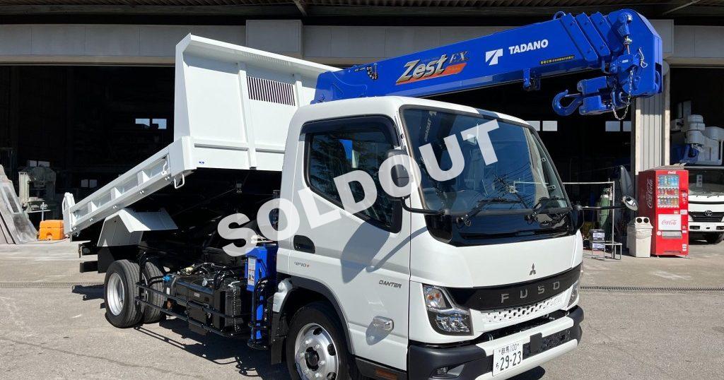 クレーン付ダンプNo50 タダノ4段クレーン付ワイドロングダンプ 登録済み未使用車 新車新品架装!