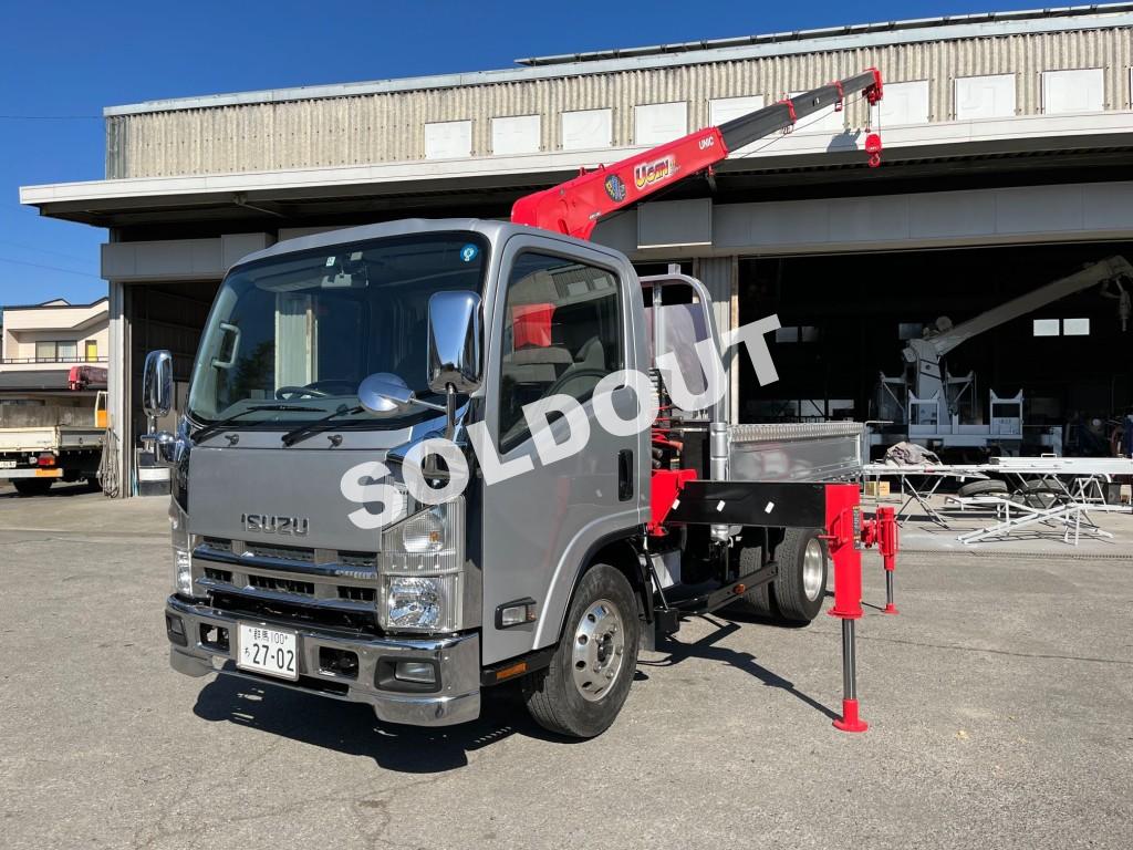 小型クレーン中古 No113 ユニック4段クレーン付ショートボデー H26エルフ ラジコン・リアジャッキ付 4段ユニックML規制なし!