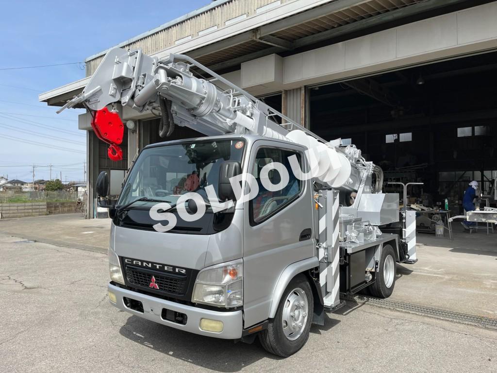 中古穴掘建柱車No316 アイチコーポレーションD50A穴掘建柱車 H19 三菱キャンター
