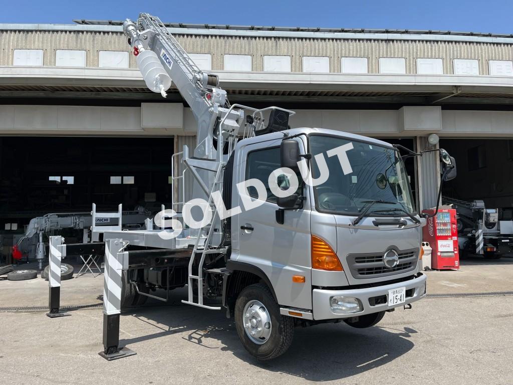 穴掘建柱車 中古 No317 アイチコーポ―ションD70A穴掘建柱車 H24日野レンジャー 走行少!