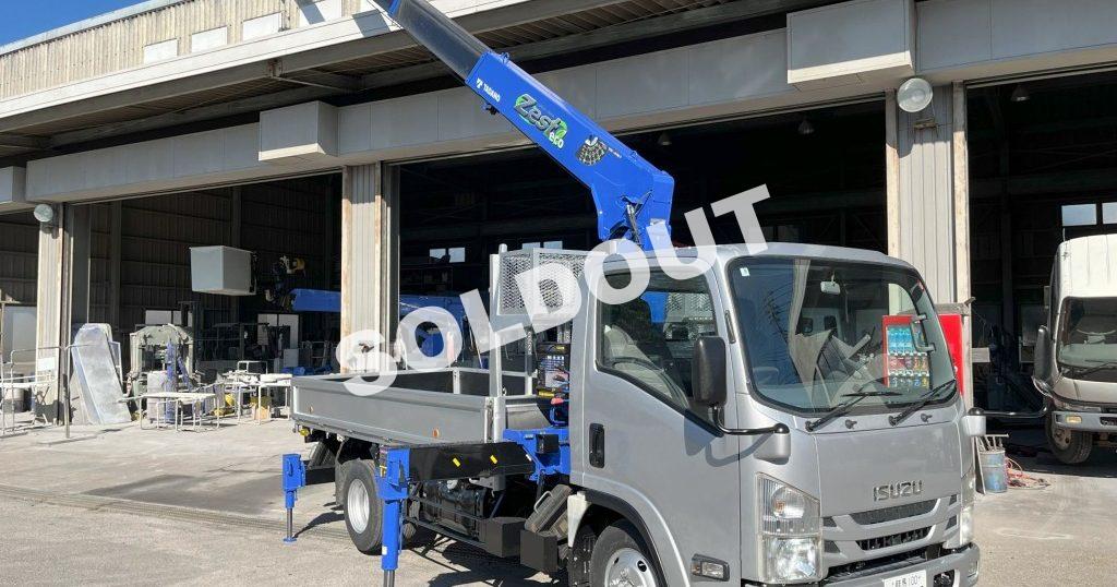 5段クレーン中古No115 H25いすゞエルフ 標準幅ロングボデー タダノ5段クレーン リアジャッキ付 低走行!