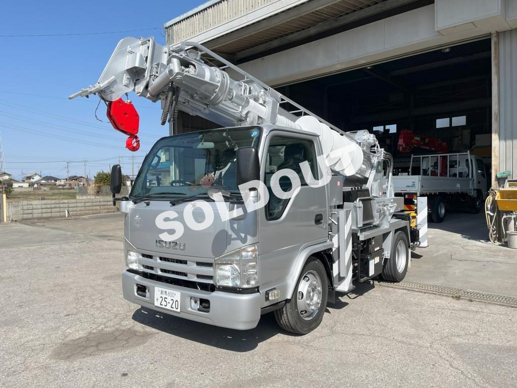 穴掘建柱車 中古No332 アイチコーポレーションD50A穴掘建柱車 H27いすゞエルフ