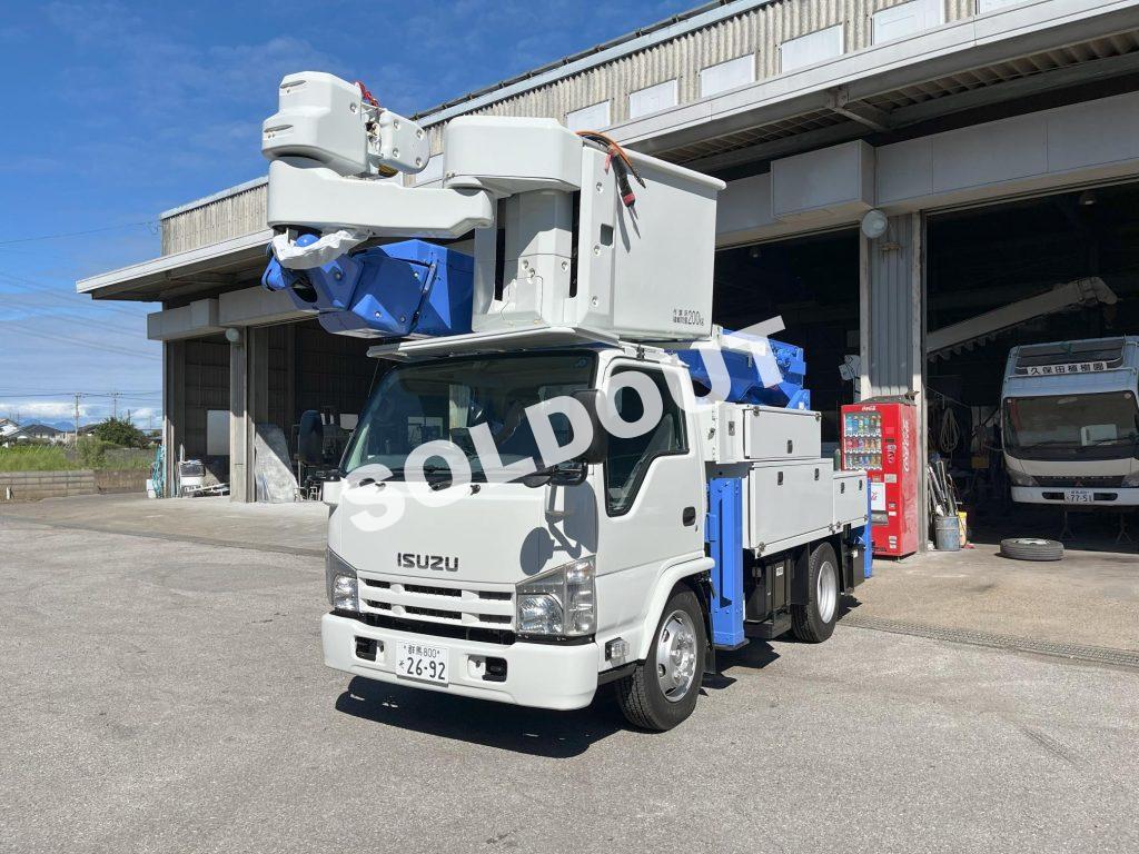 高所作業車 中古No337 アイチコーポレーションSN15B 電工仕様14.6m高所作業車 H25いすゞ サブエンジン付き!