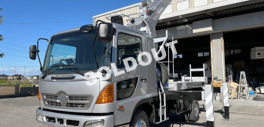 穴掘建柱車 中古 No340 アイチコーポ―ションD70A穴掘建柱車 H1911月 日野レンジャー