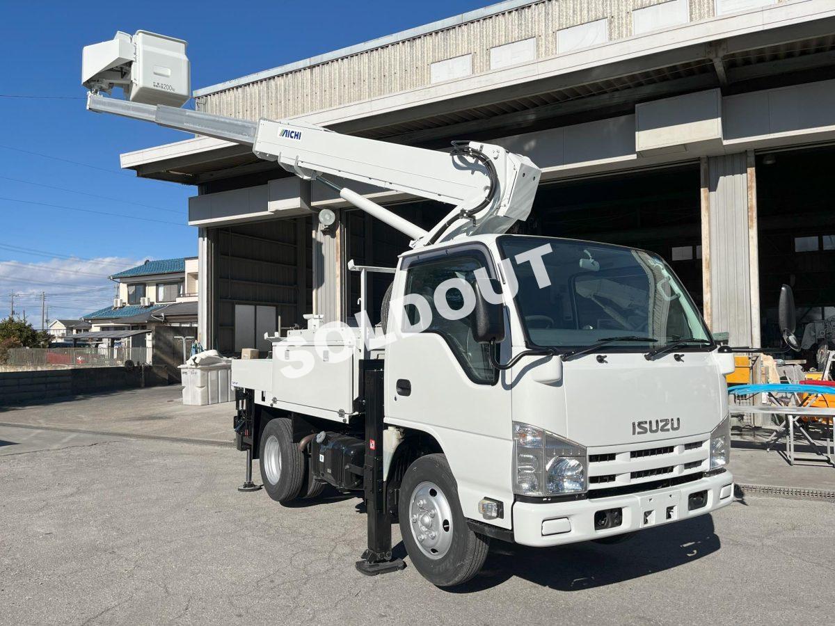 中古高所作業車No342 アイチコーポレーションSH11A 電工仕様11m高所作業車 H24いすゞエルフ 走行少!