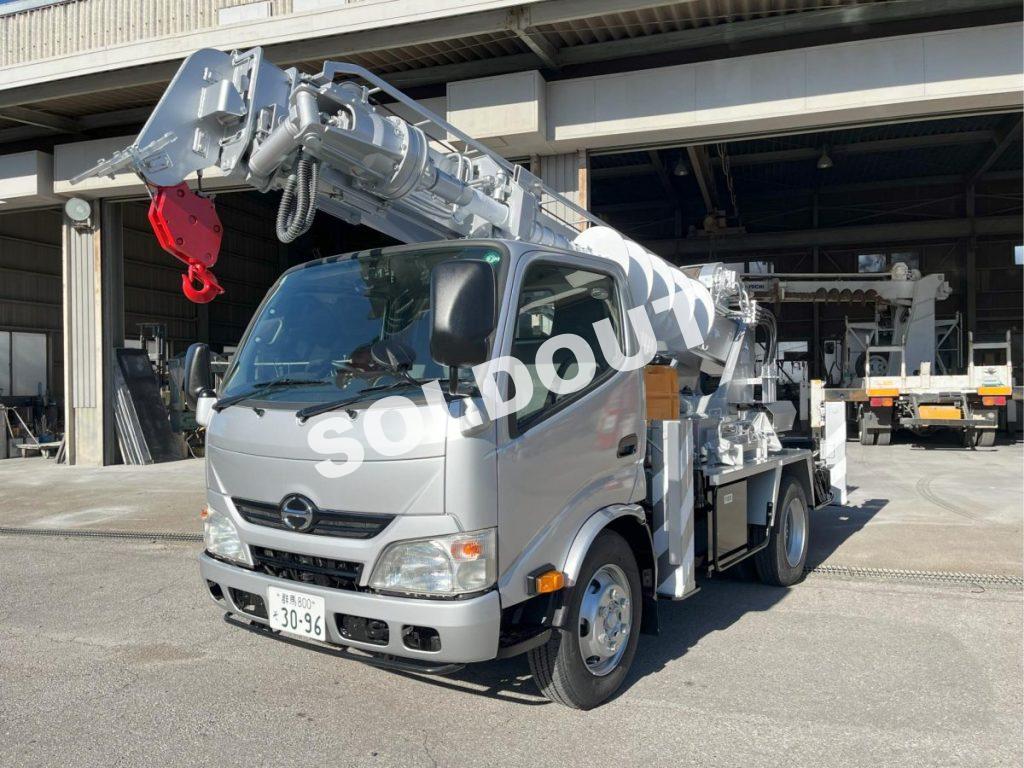 穴掘建柱車 中古No343　アイチコーポレーションD50A穴掘建柱車　H26 日野デュトロ 走行少！