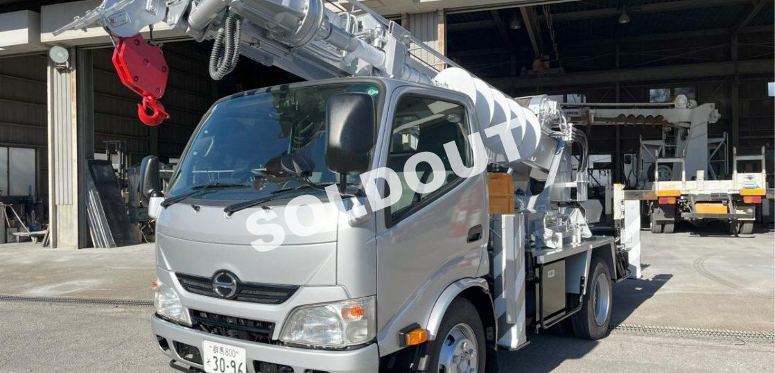 穴掘建柱車 中古No343 アイチコーポレーションD50A穴掘建柱車 H26 日野デュトロ 走行少!