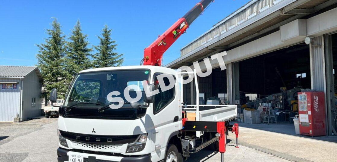 ユニック6段クレーンNo118 新車三菱キャンター全低床ワイド超ロング3t車 ユニック新品架装!