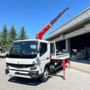 ユニック6段クレーンNo118　新車三菱キャンター全低床ワイド超ロング3t車　ユニック新品架装！