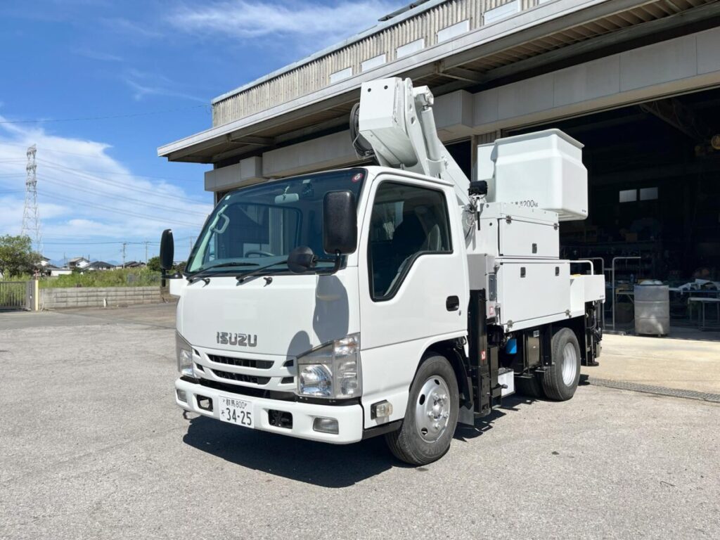 高所作業車 中古No349　アイチコーポレーションSH11A　電工仕様11m高所作業車 H28いすゞエルフ 走行少！