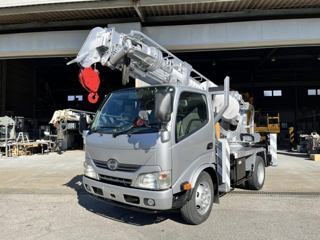 穴掘建柱車 中古No353 アイチコーポレーションD50A穴掘建柱車 H25 日野デュトロ 走行少!